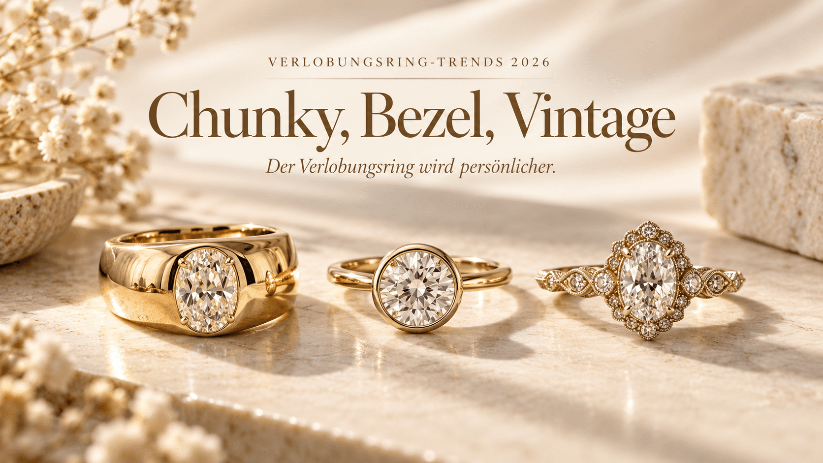 Verlobungsring-Trends 2026: Chunky, Bezel und Vintage