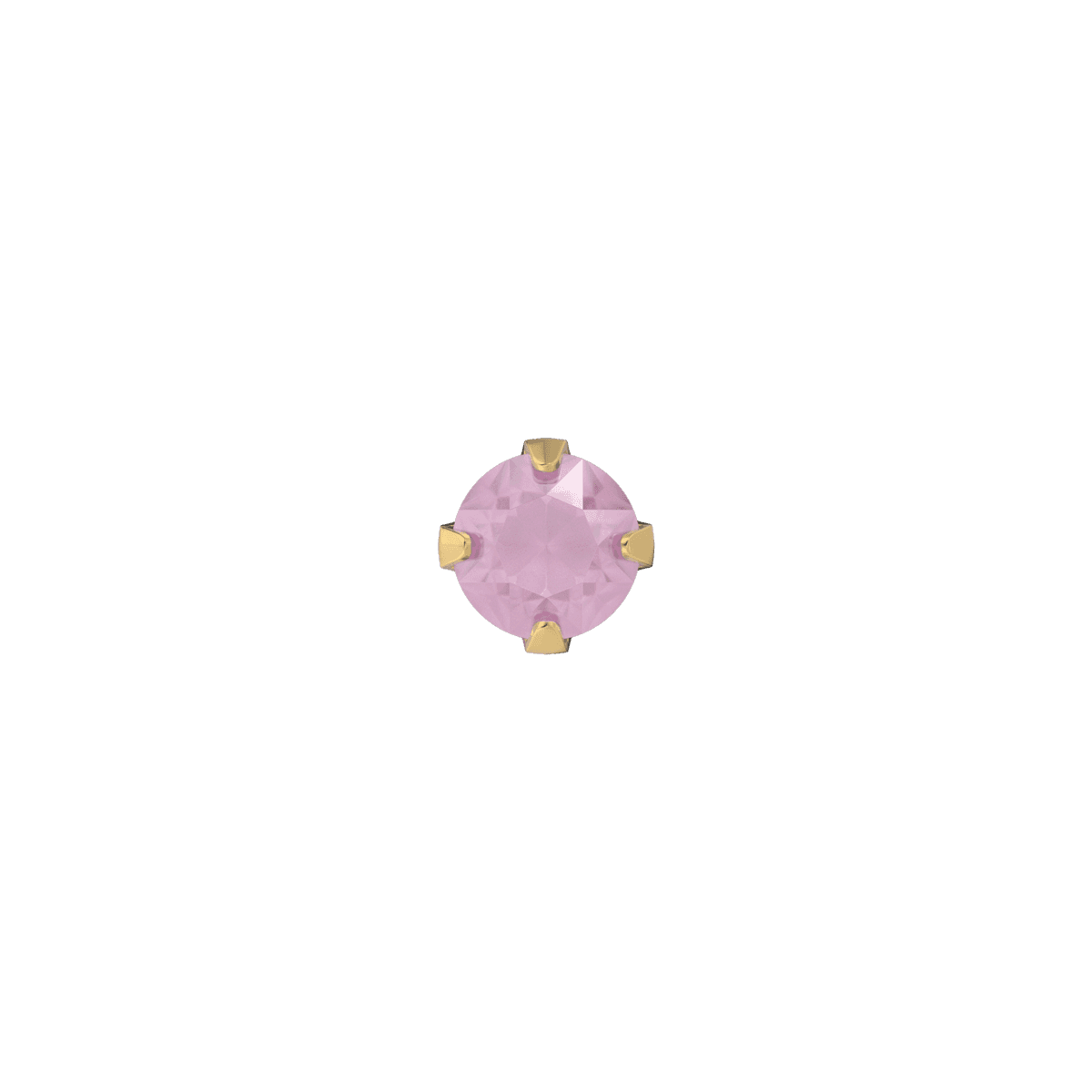 Chirurgenstahl, Kronenfassung, Cubic Zirkonia Rosa, 3mm