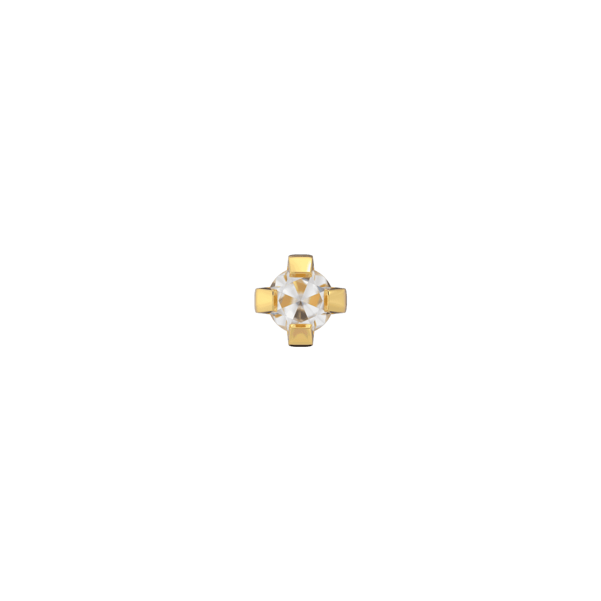 14K Gelbgold, Kronenfassung, Cubic Zirkonia, 2mm