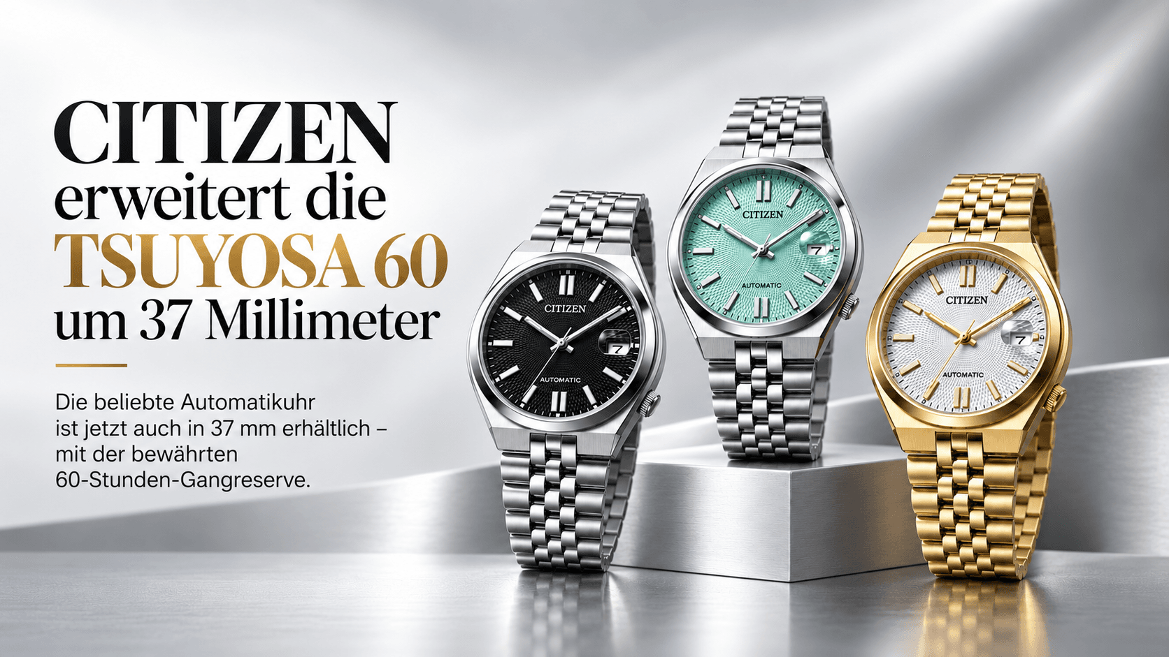 CITIZEN bringt die TSUYOSA 60 jetzt auch in 37 Millimetern