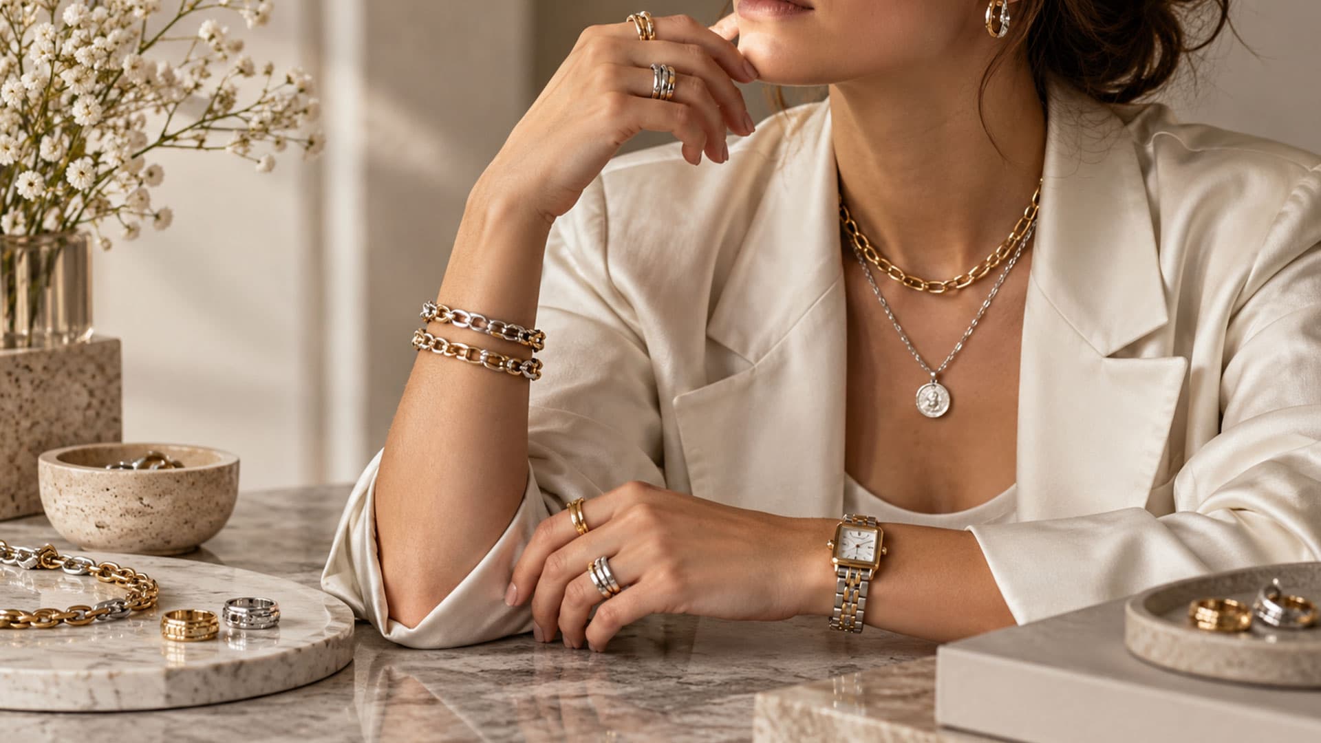 Gold und Silber zusammen tragen: So funktioniert der Mixed-Metal-Look