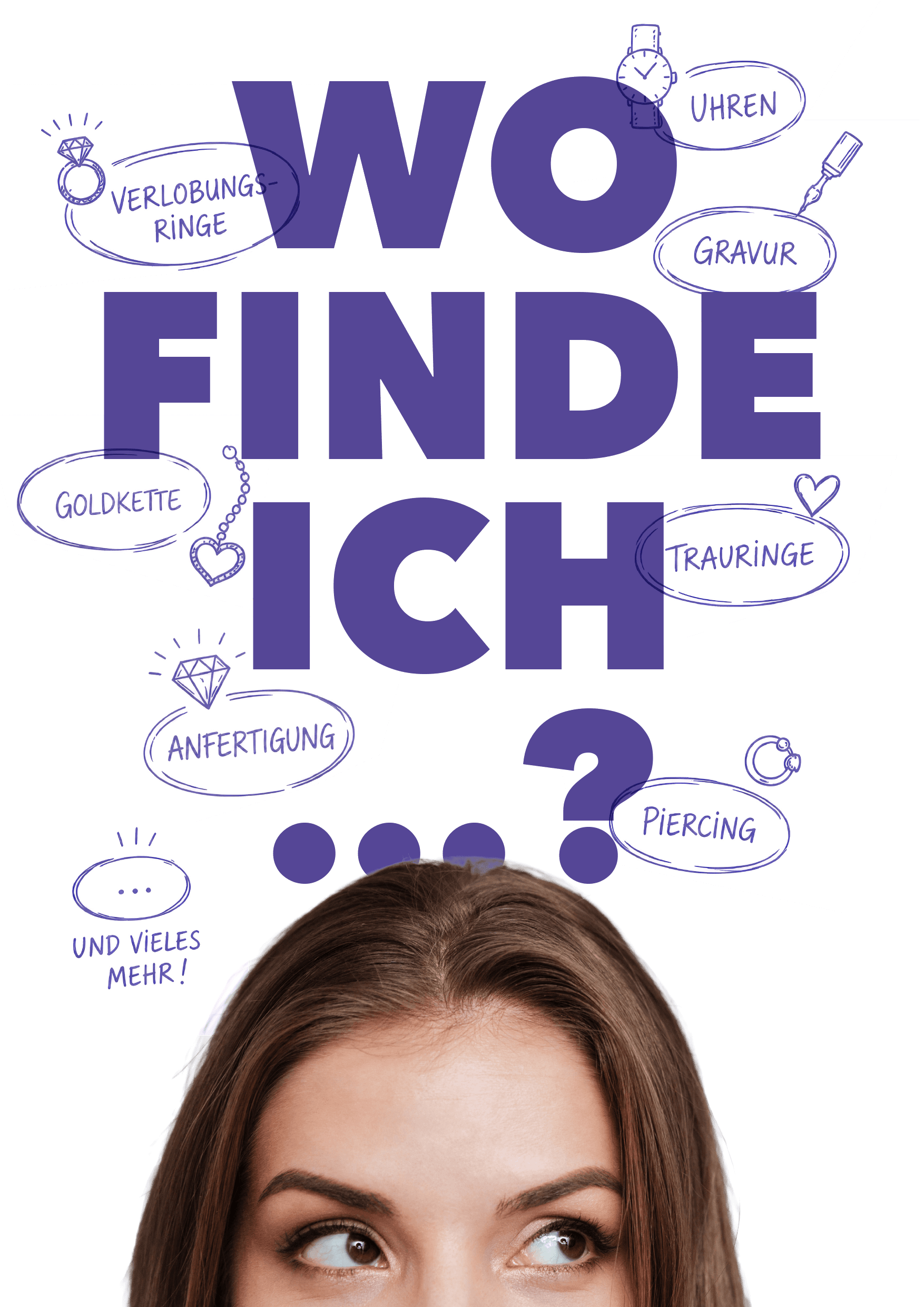 Wo finde ich …? Verlobungsringe, Uhren, Gravur, Trauringe, Piercing und vieles mehr